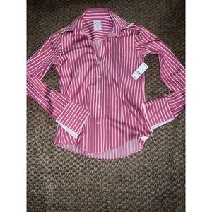 Brooks Brothers Button Up Dress pink Shirt Womens  2 Long Sleeve Fitted …
